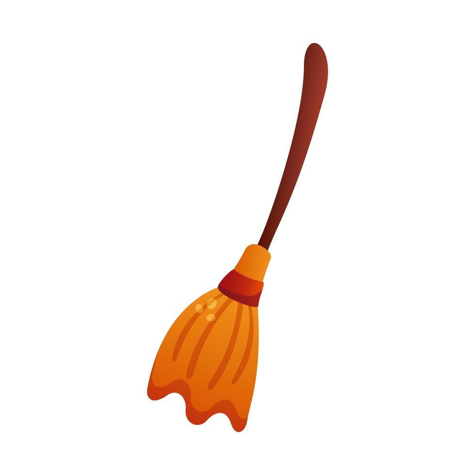 witch broom degradient style icon vector