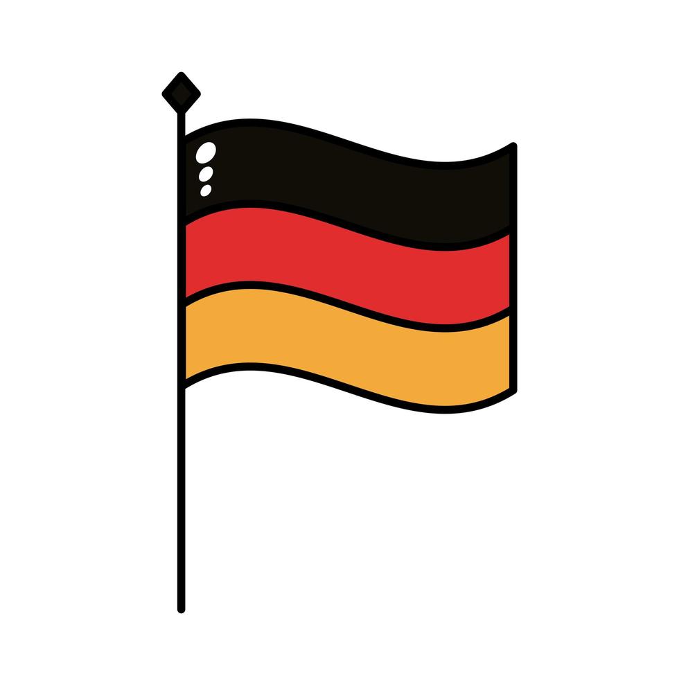 germany flag oktoberfest line and fill style icon vector