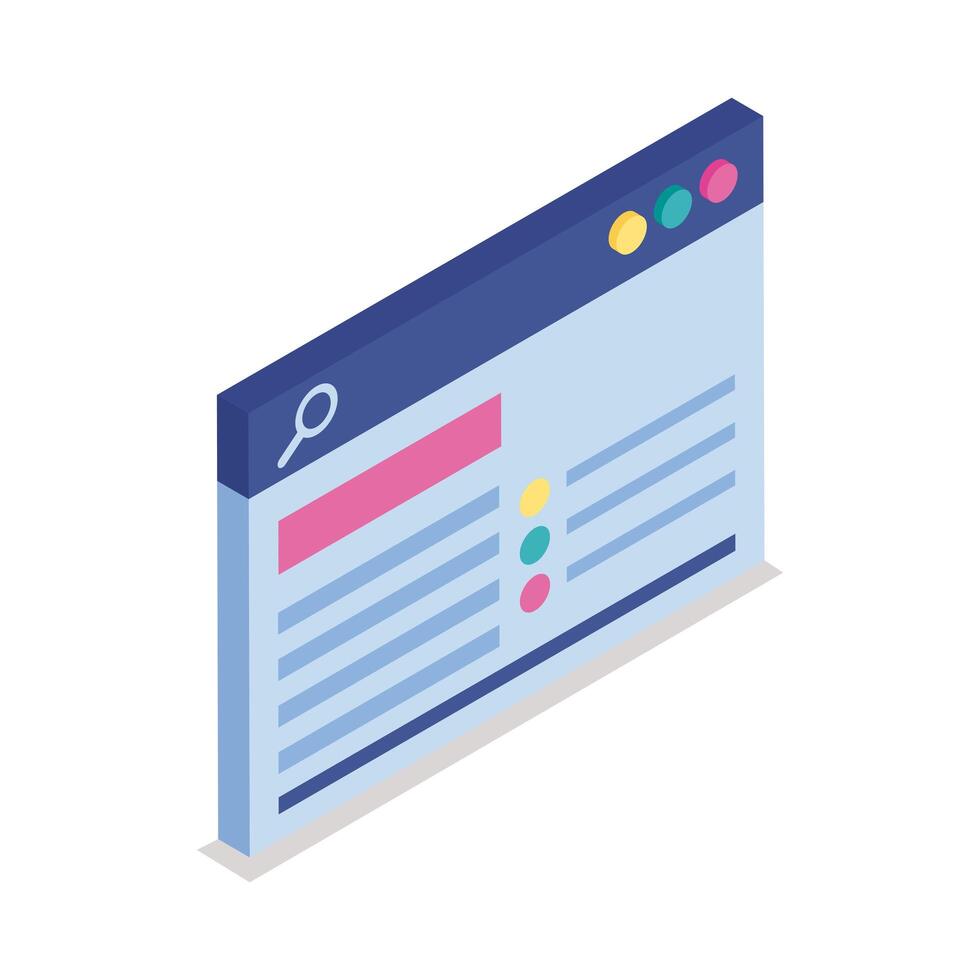webpage template isometric style icon vector