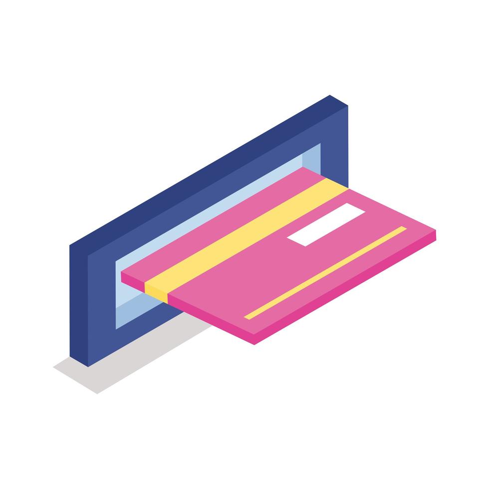 credit card isometric line style icon vector