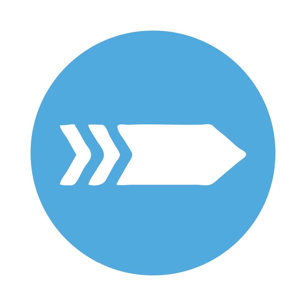 right arrow direction block style icon vector