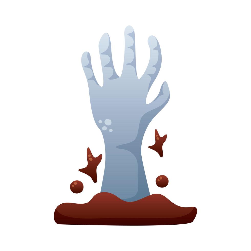 icono de estilo degradado de mano de muerte vector