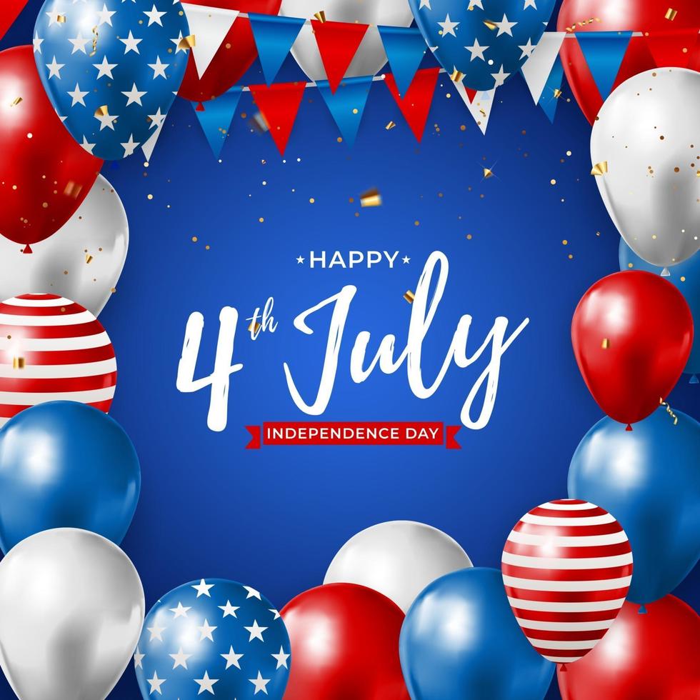 July, 4 Independence Day in USA Background. Can Be Used as Banner or Poster. vector