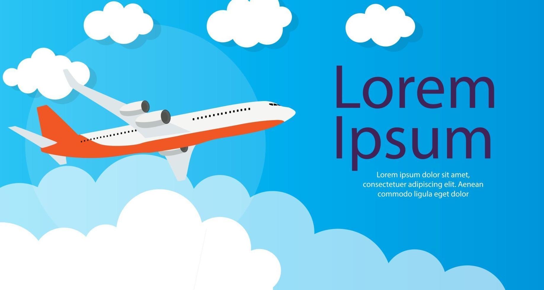 Flying airplane express delivery shipping concept vector