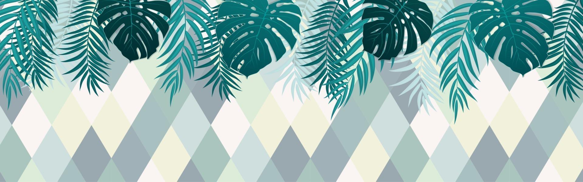 Beautiful Palm Tree Leaf Silhouette Background vector