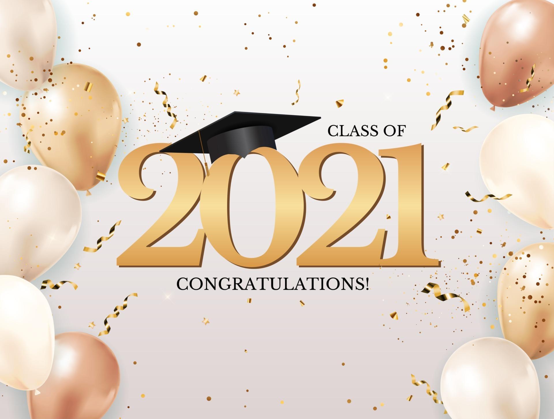 Download Graduation class of 2021 with graduation cap and confetti 2476276 Vector Art at Vecteezy