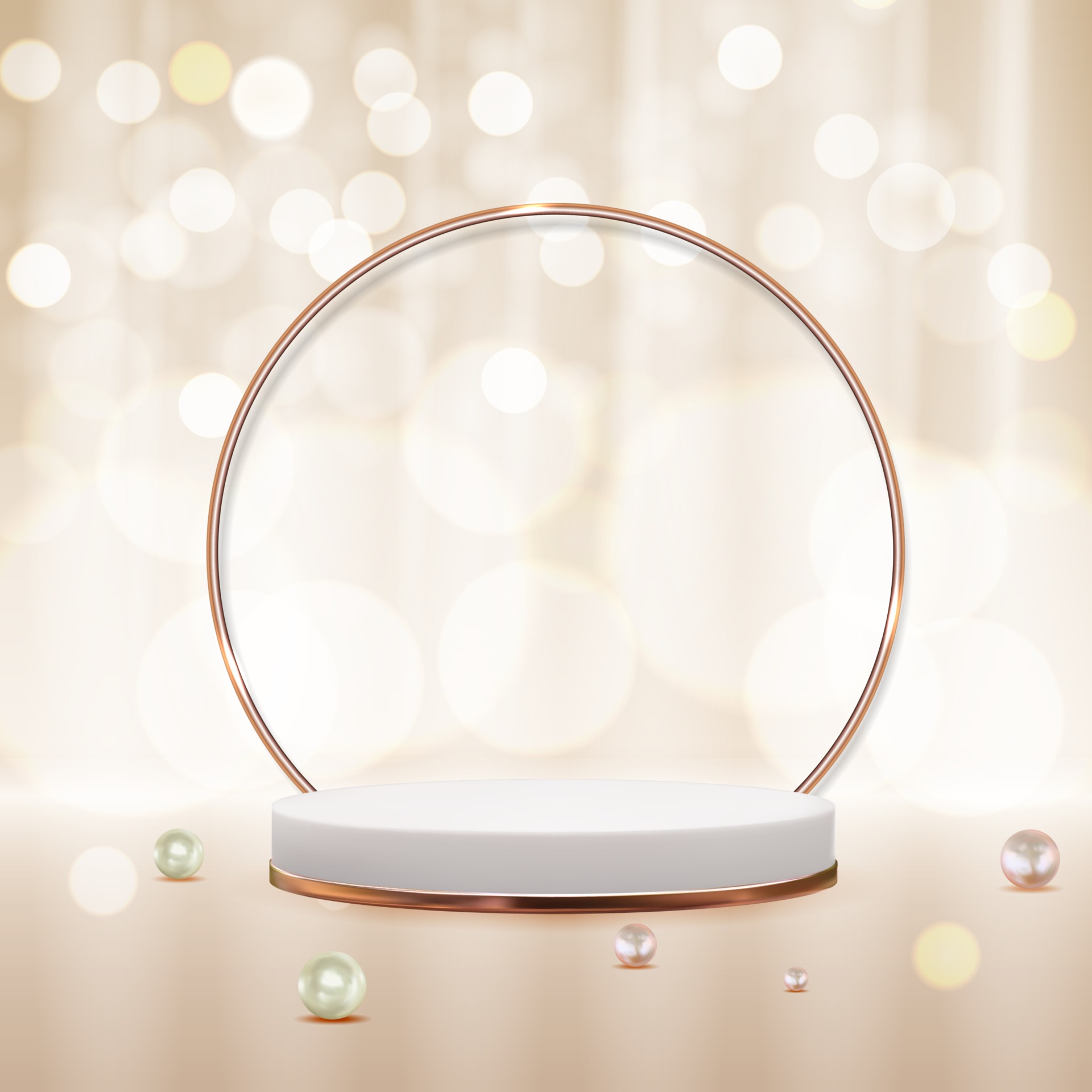 Download Realistic 3d Pedestal On Bokeh Glossy Background Trendy Empty Podium Display For Ads Cosmetic Product Presentation 2476296 Vector Art At Vecteezy