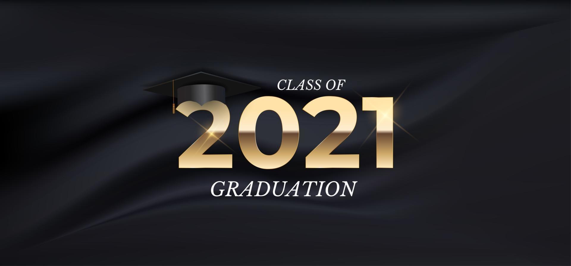 Graduation class of 2021 with graduation hat vector