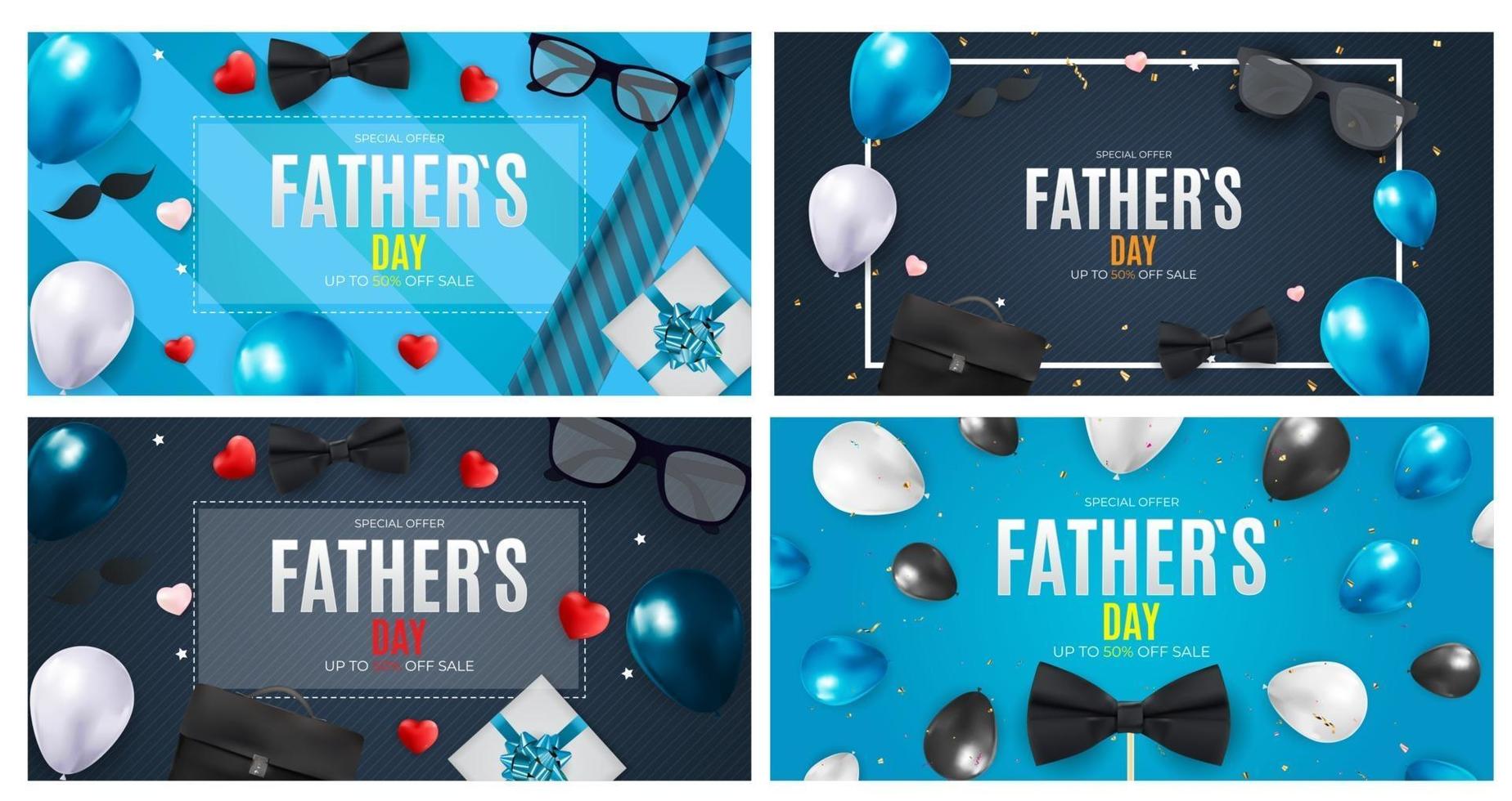 Father's Day Sale Background. Poster, flyer or greeting card. vector