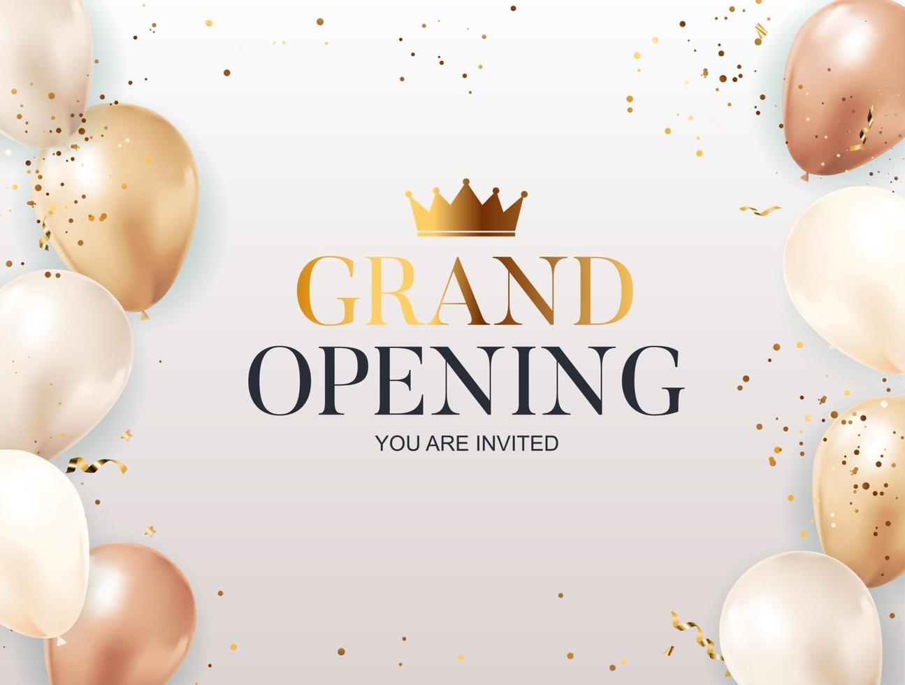 Grand Opening congratulation background card with confettis vector