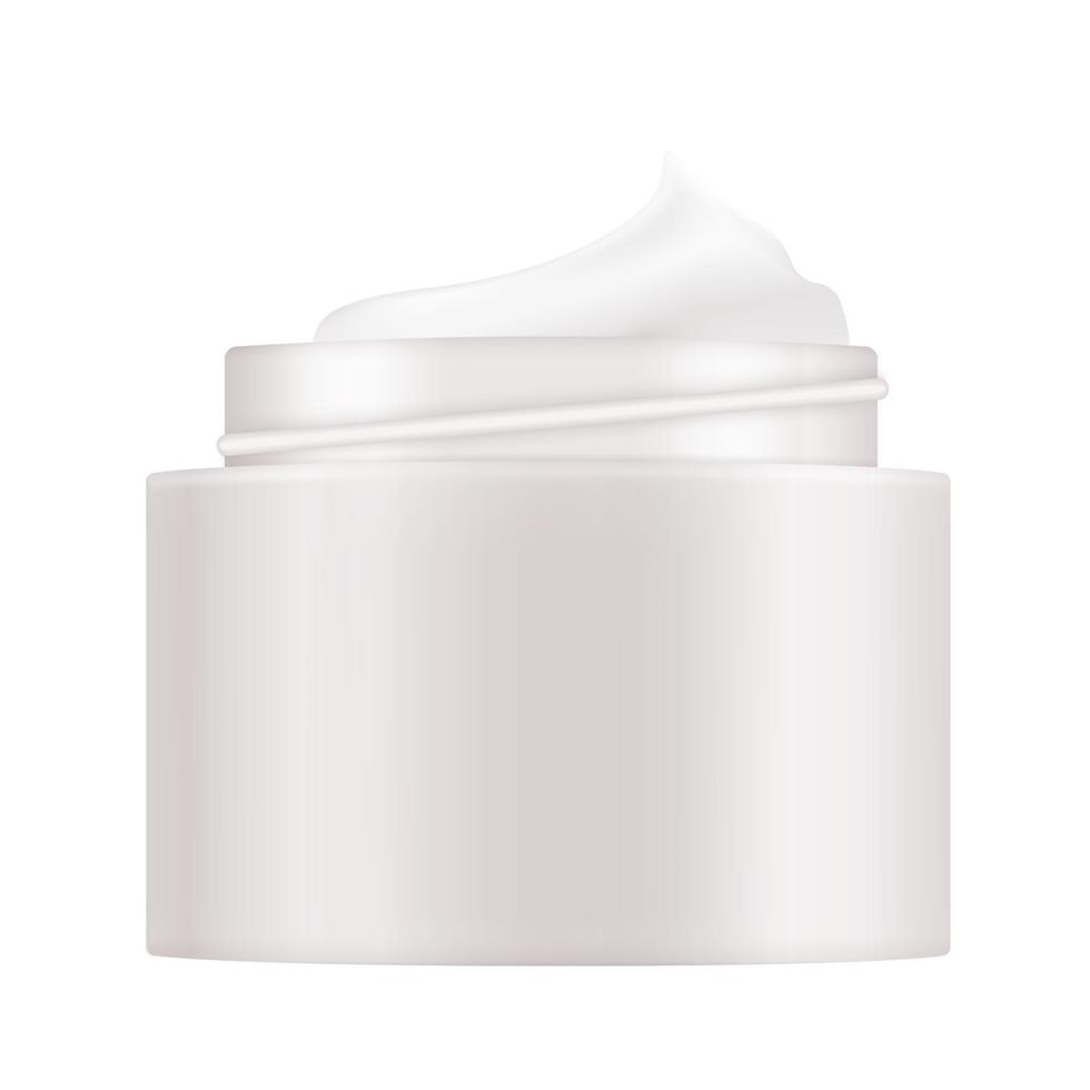 Producto cosmético de belleza natural realista 3d para el cuidado facial aislado sobre fondo blanco. vector