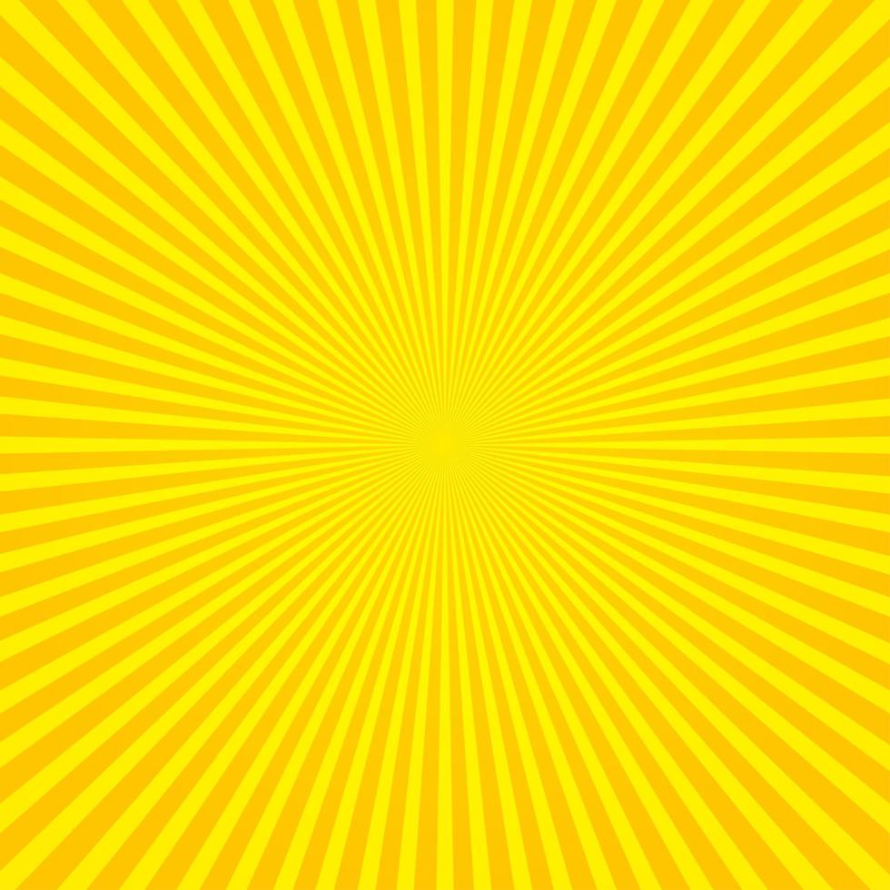 Orange Sunburst background with radial lines vector