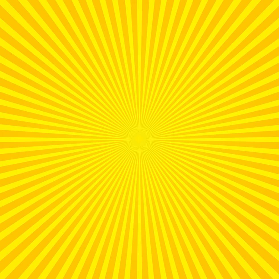 Orange Sunburst background with radial lines vector