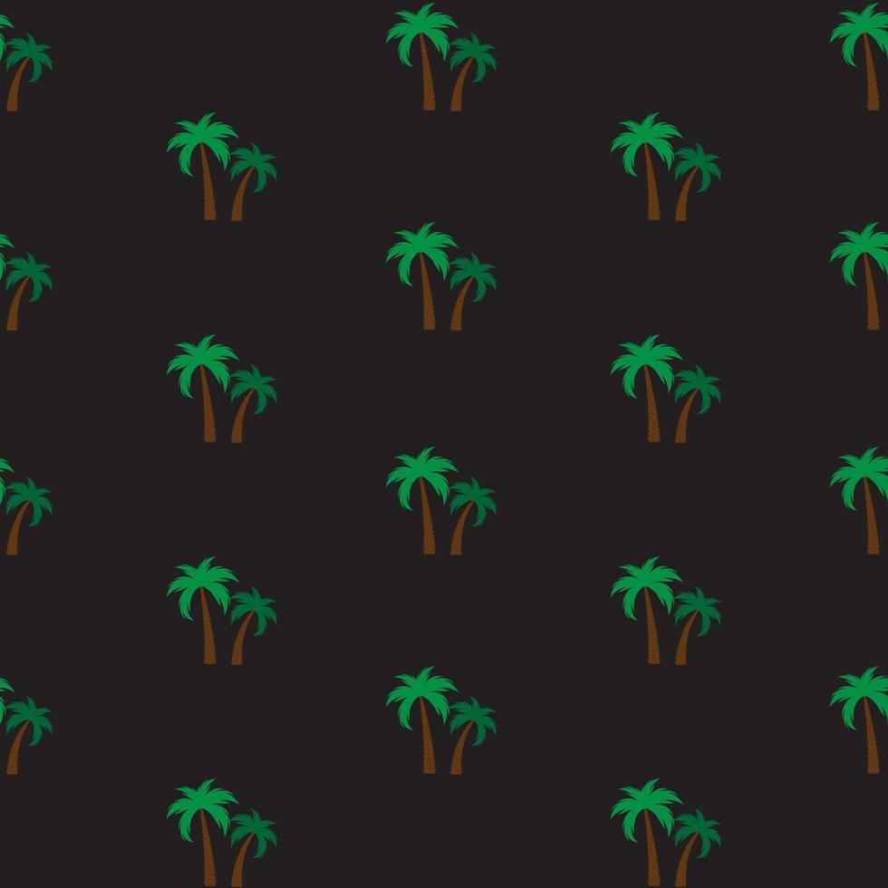 Beautiful Palm Tree Silhouette, Seamless Pattern Background Vector Illustration