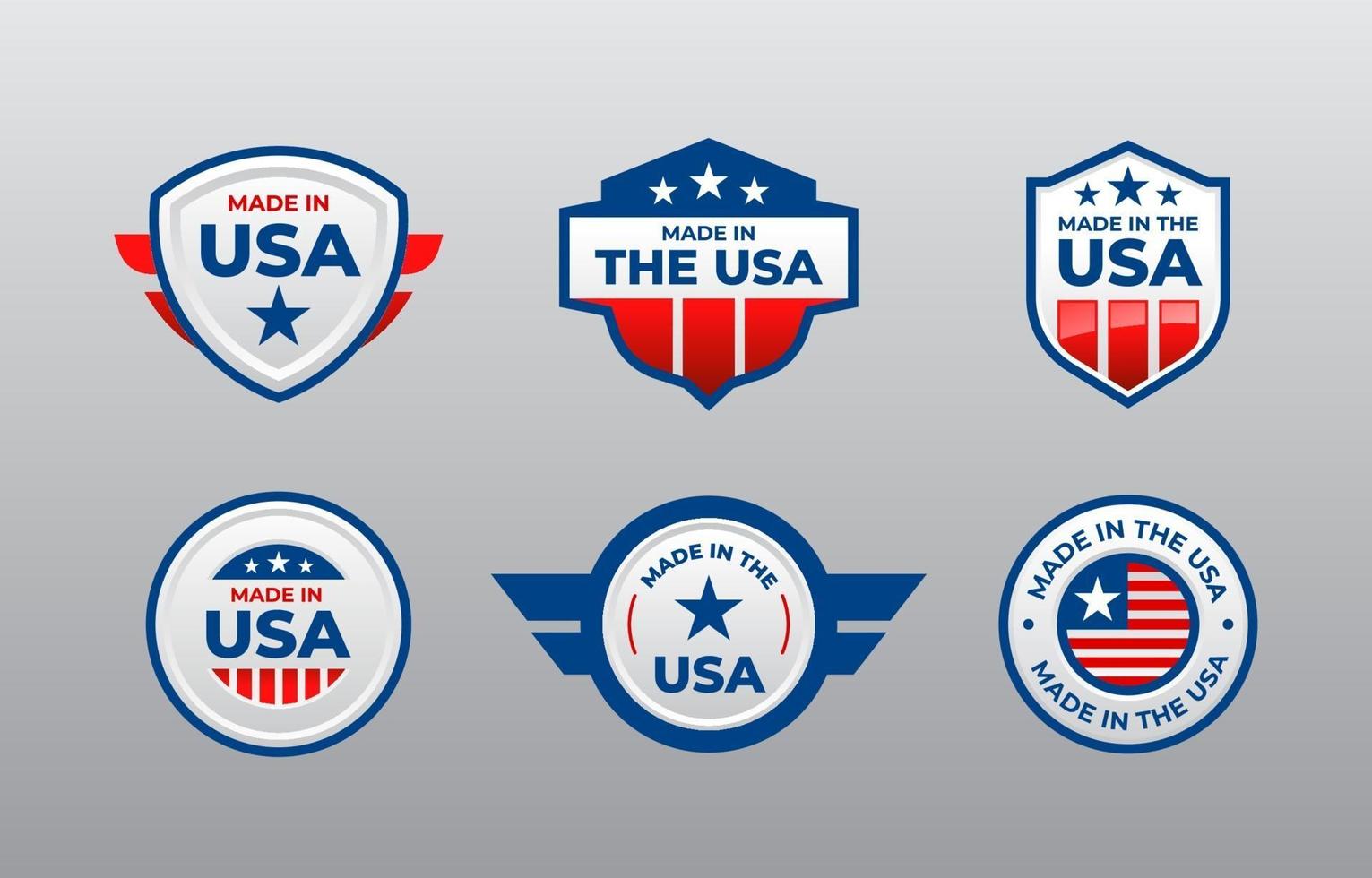 conjunto de logotipos de made in usa vector