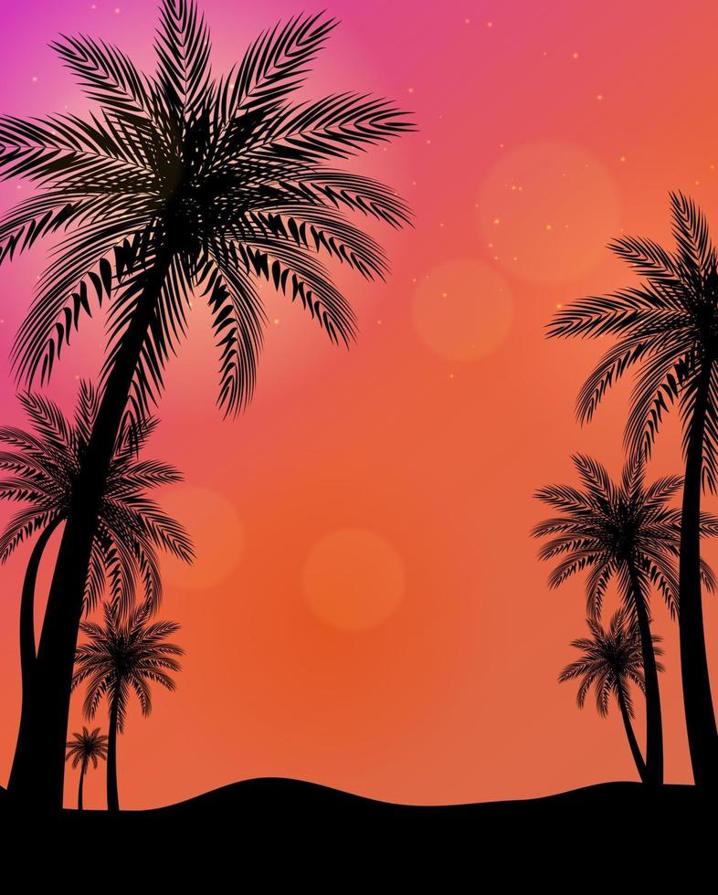 Beautiful Palm Trees background Vector Illustration