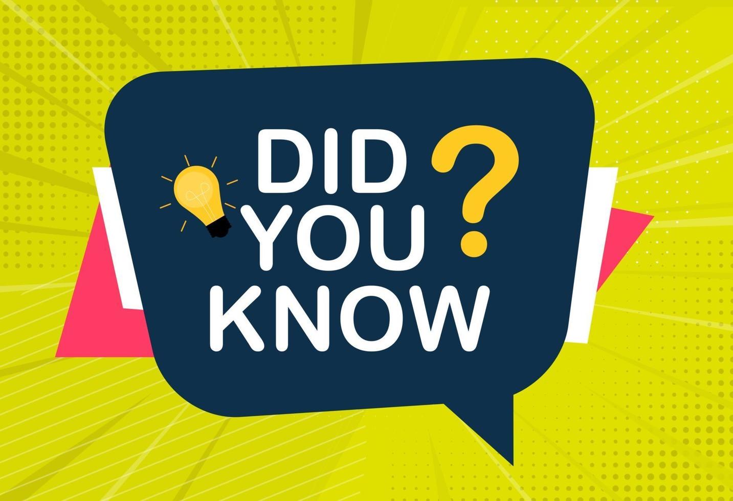 Did you know label sticker with speech bubble vector