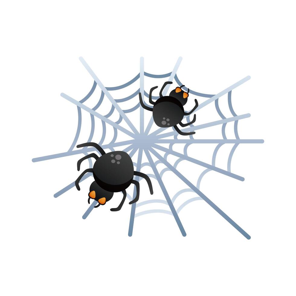 icono de estilo degradado de red de araña de halloween vector