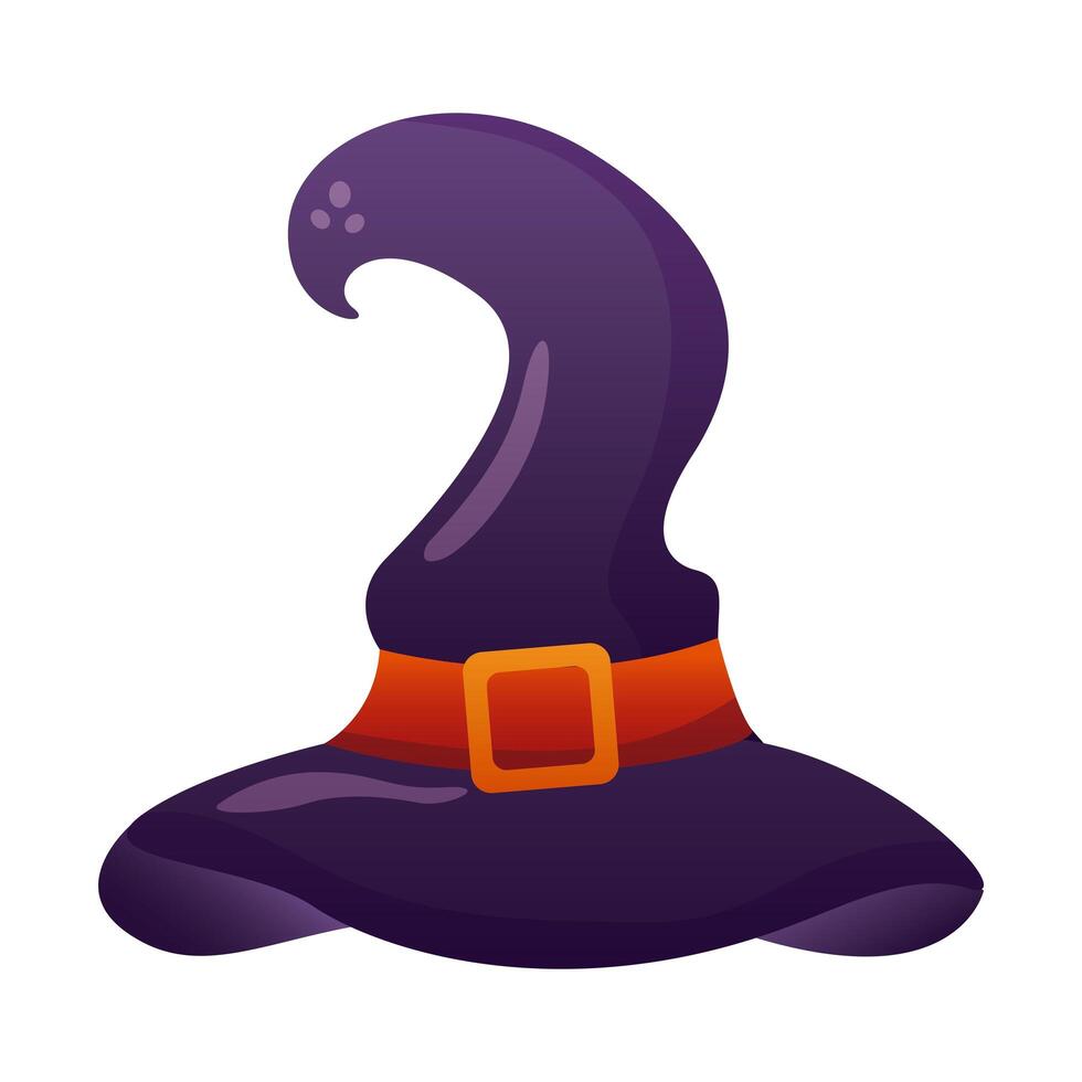 halloween witch hat degradient style icon vector