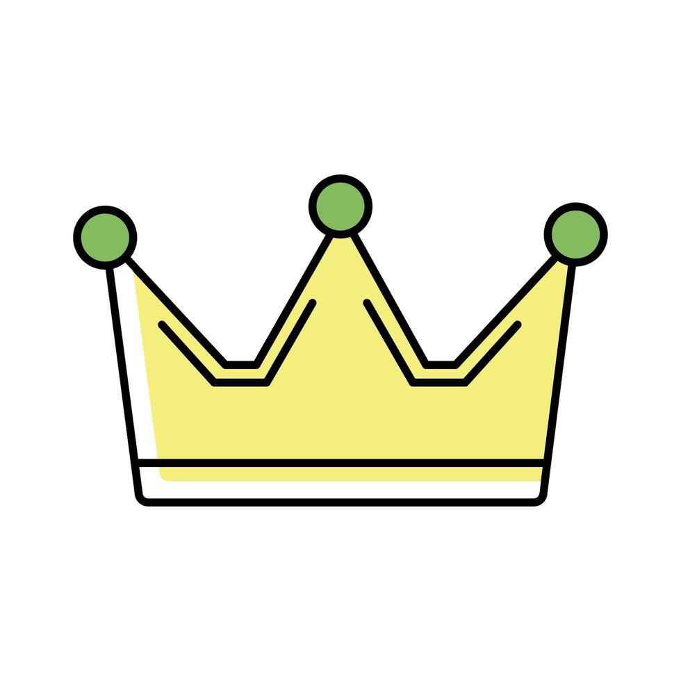 crown king line and fill style icon vector