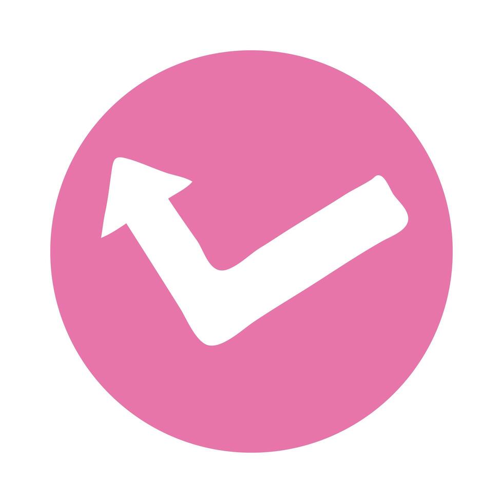 arrow left and up direction block style icon vector