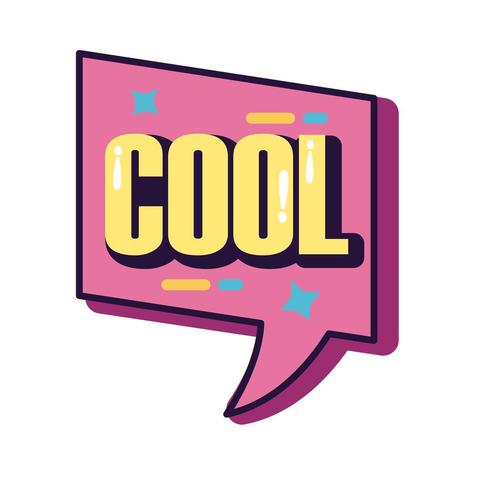slang speech bubble with cool word line and fill style vector