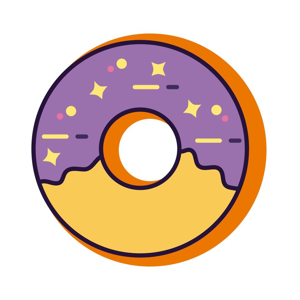 donut slang line and fill style icon vector