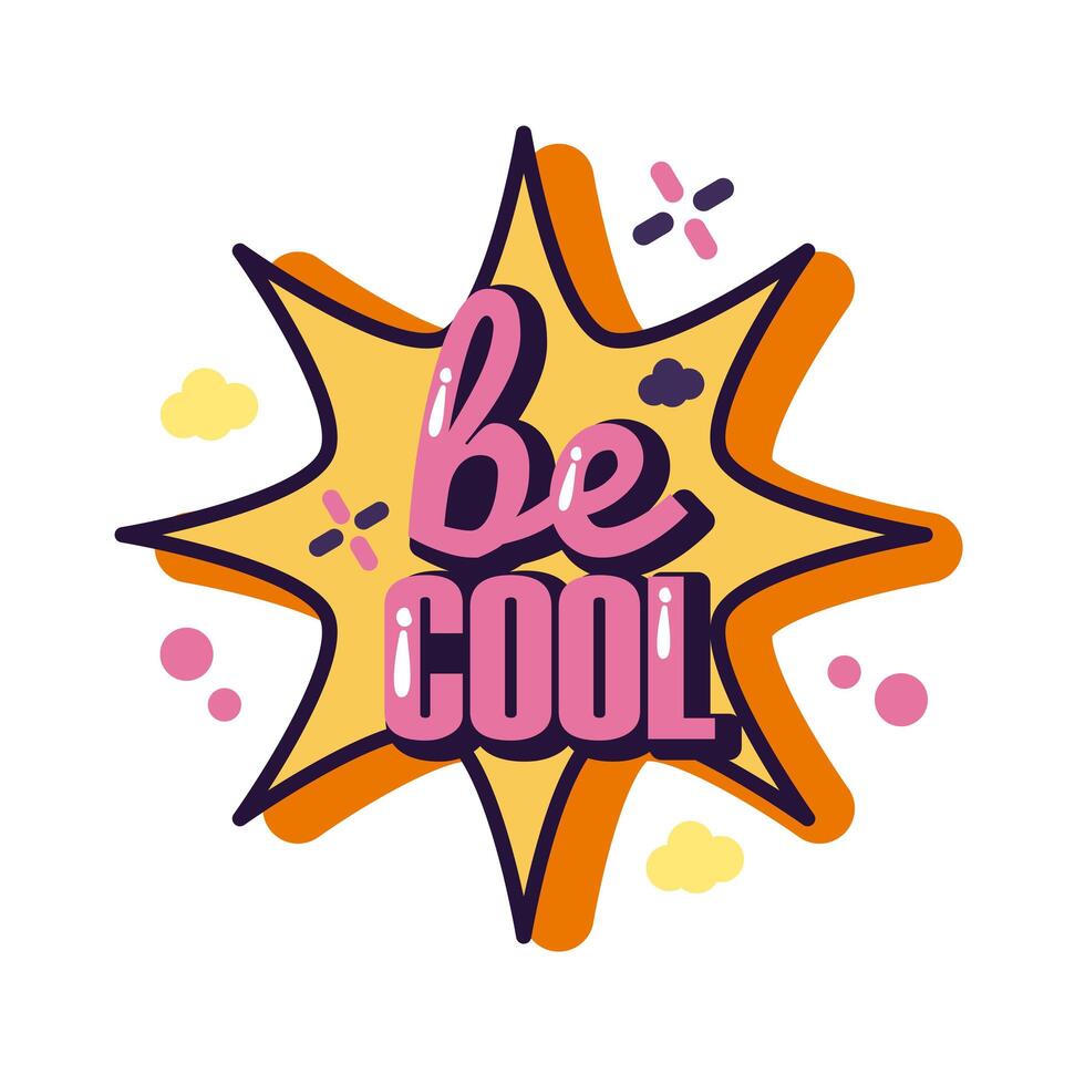 slang cloud expresion with be cool word line and fill style vector