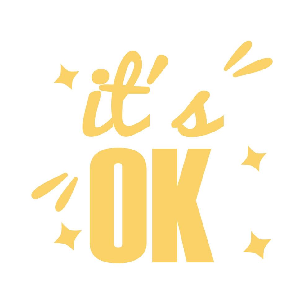 slang expresion its ok word silhouette style vector
