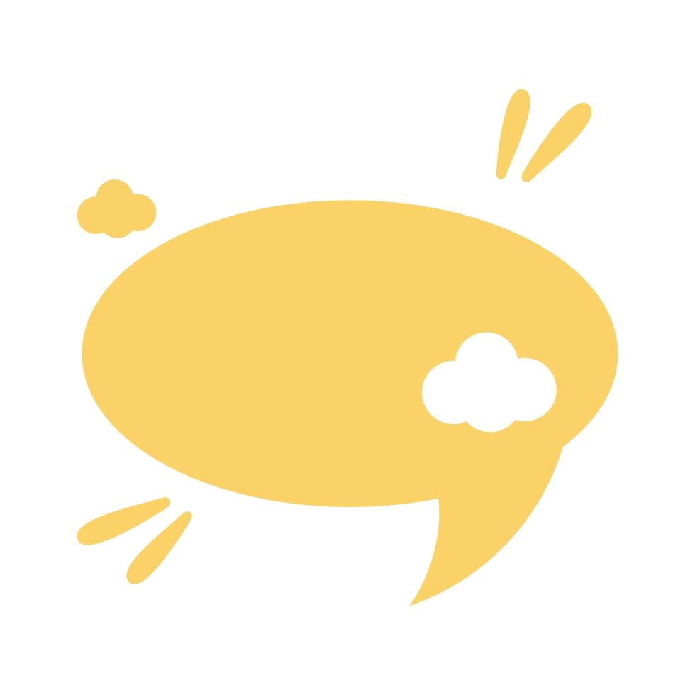 slang speech bubble with clouds silhouette style vector