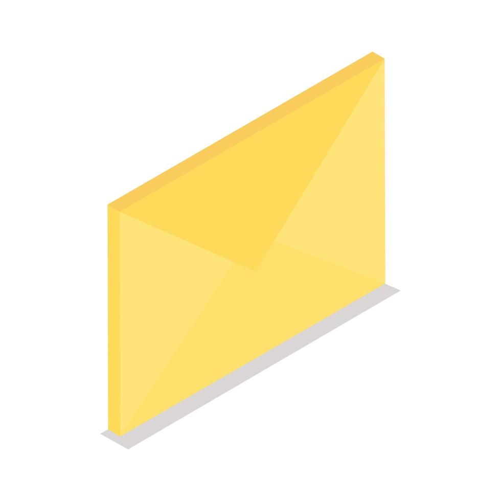 envelope mail isometric style icon vector