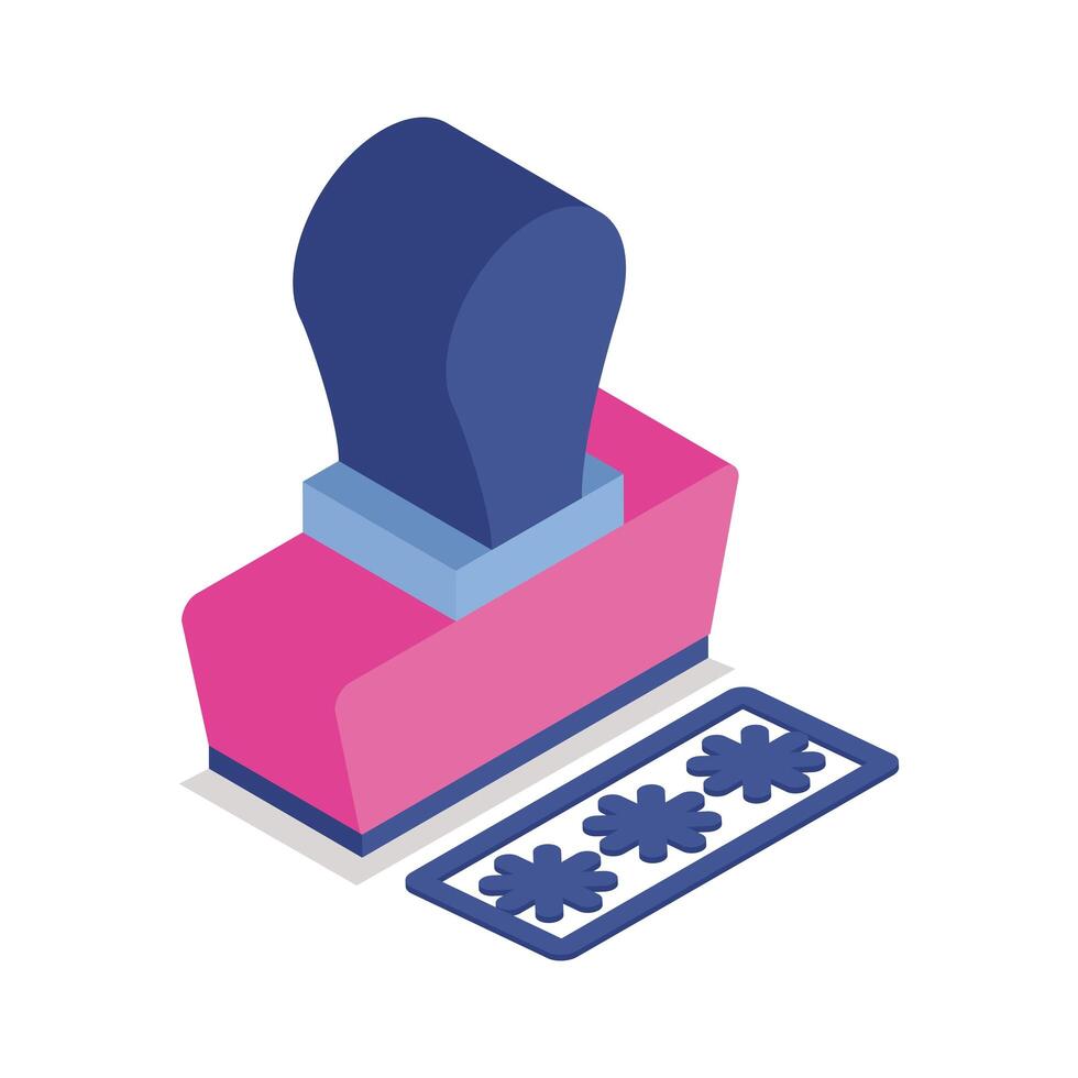 rubber seal isometric style icon vector