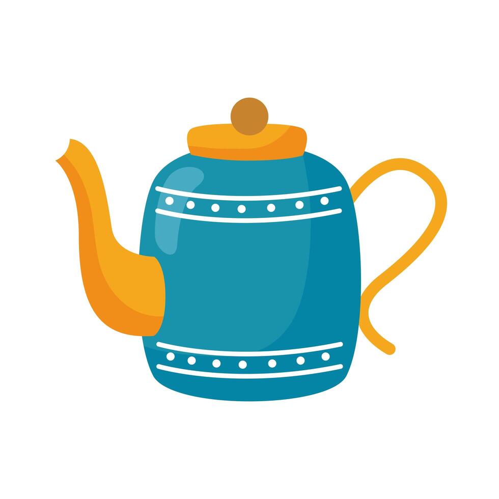 tea blue kettle icon vector design