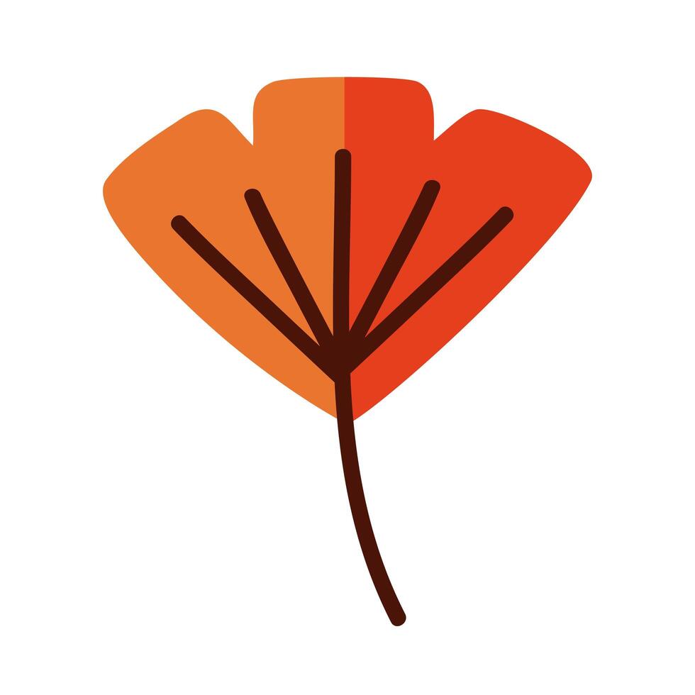 leaf line and fill style icon isolated vector design