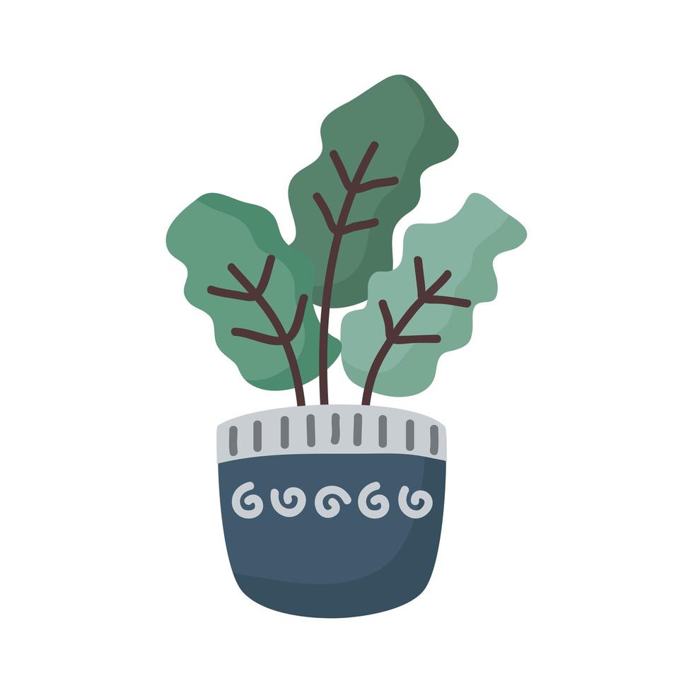 plant inside pot vector design