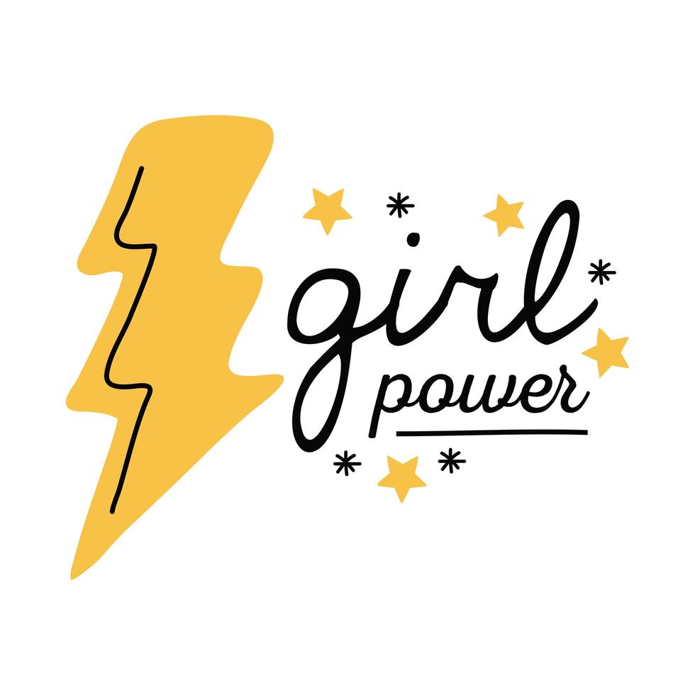 Girl power thunder vector design