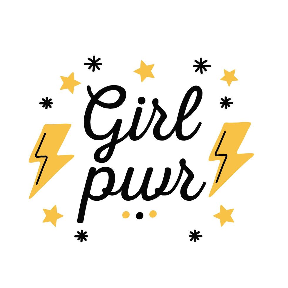 Girl power thunders vector design