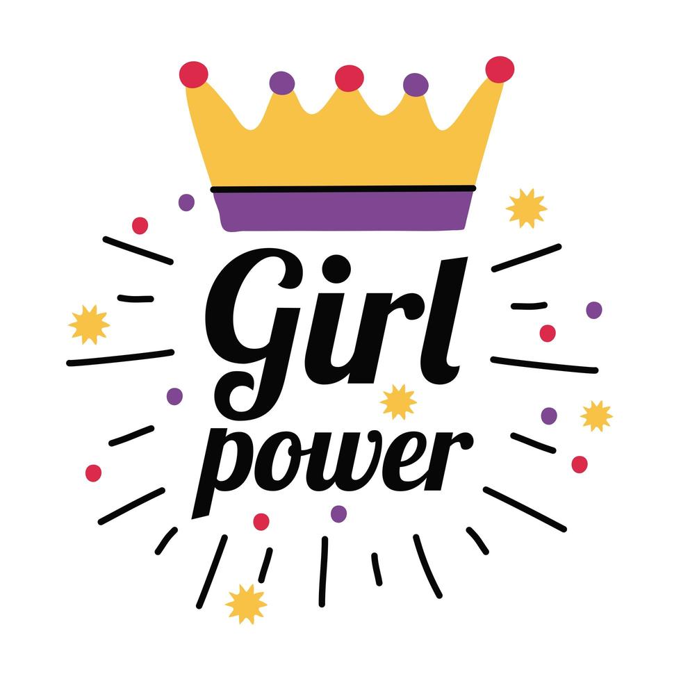 Girl power crown vector design