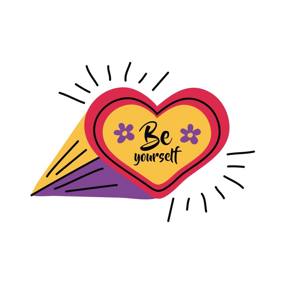 Girl power be yourself heart vector design
