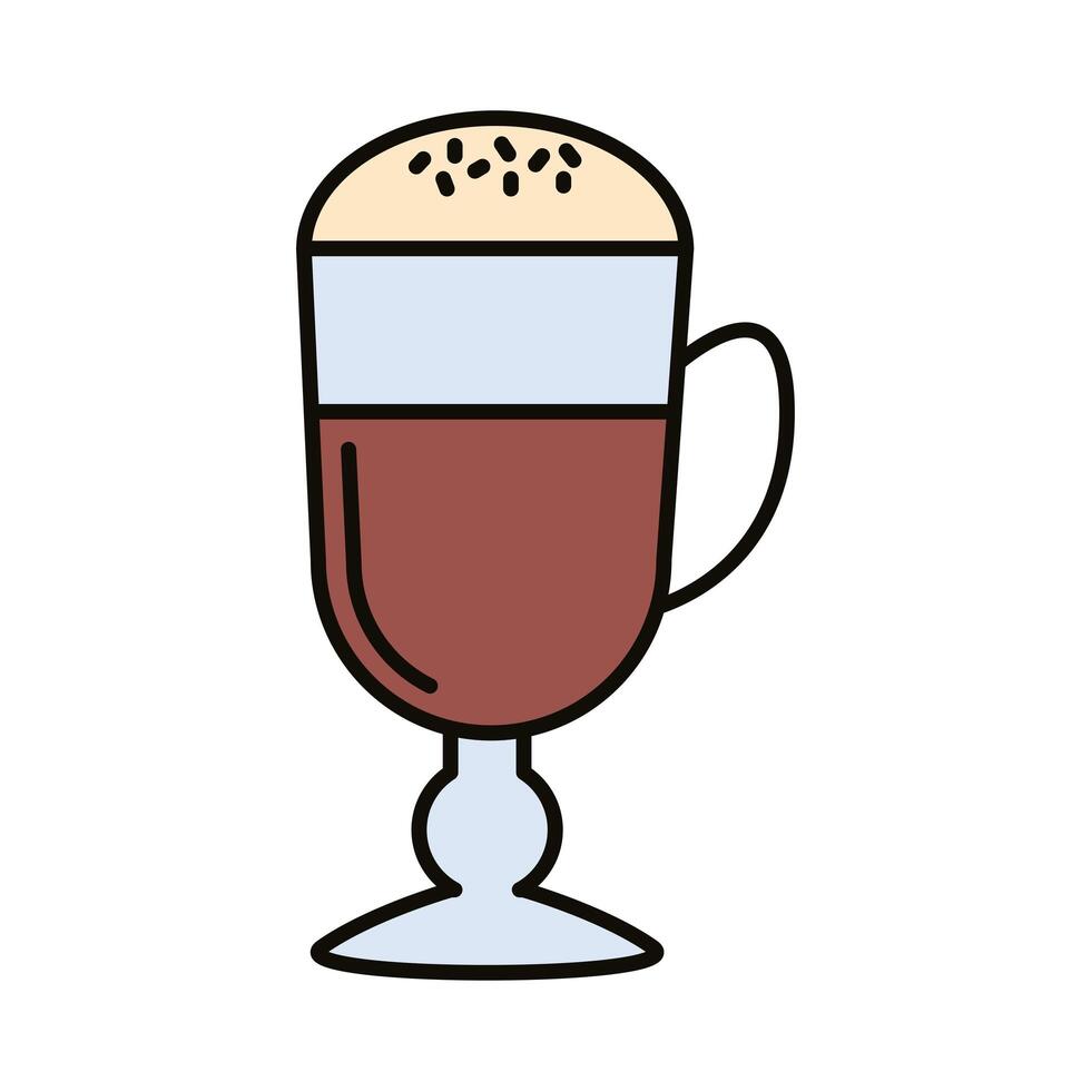 línea de bebida de café helado e icono de estilo de relleno vector