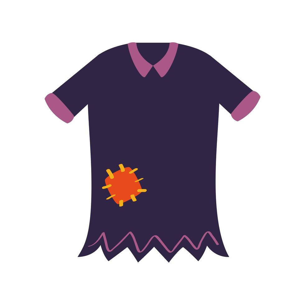 halloween disguise of zombie shirt icon vector