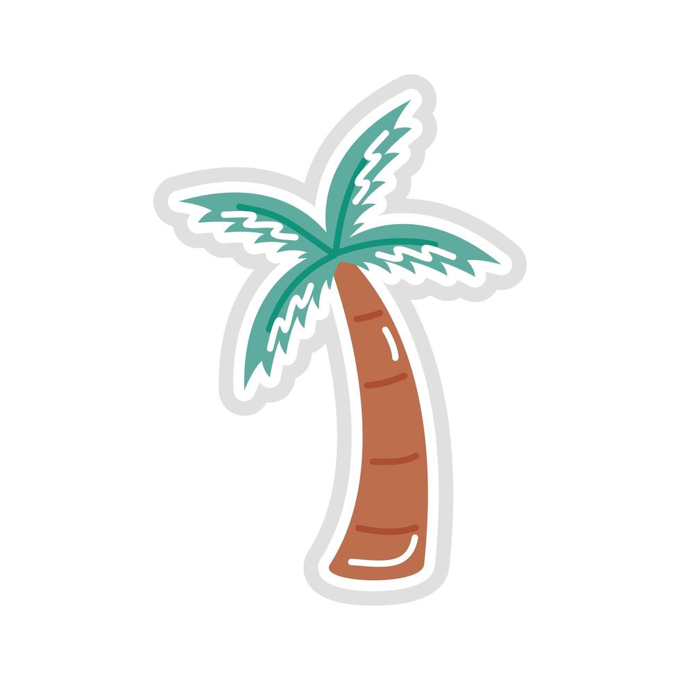 tree palm sticker flat style icon vector