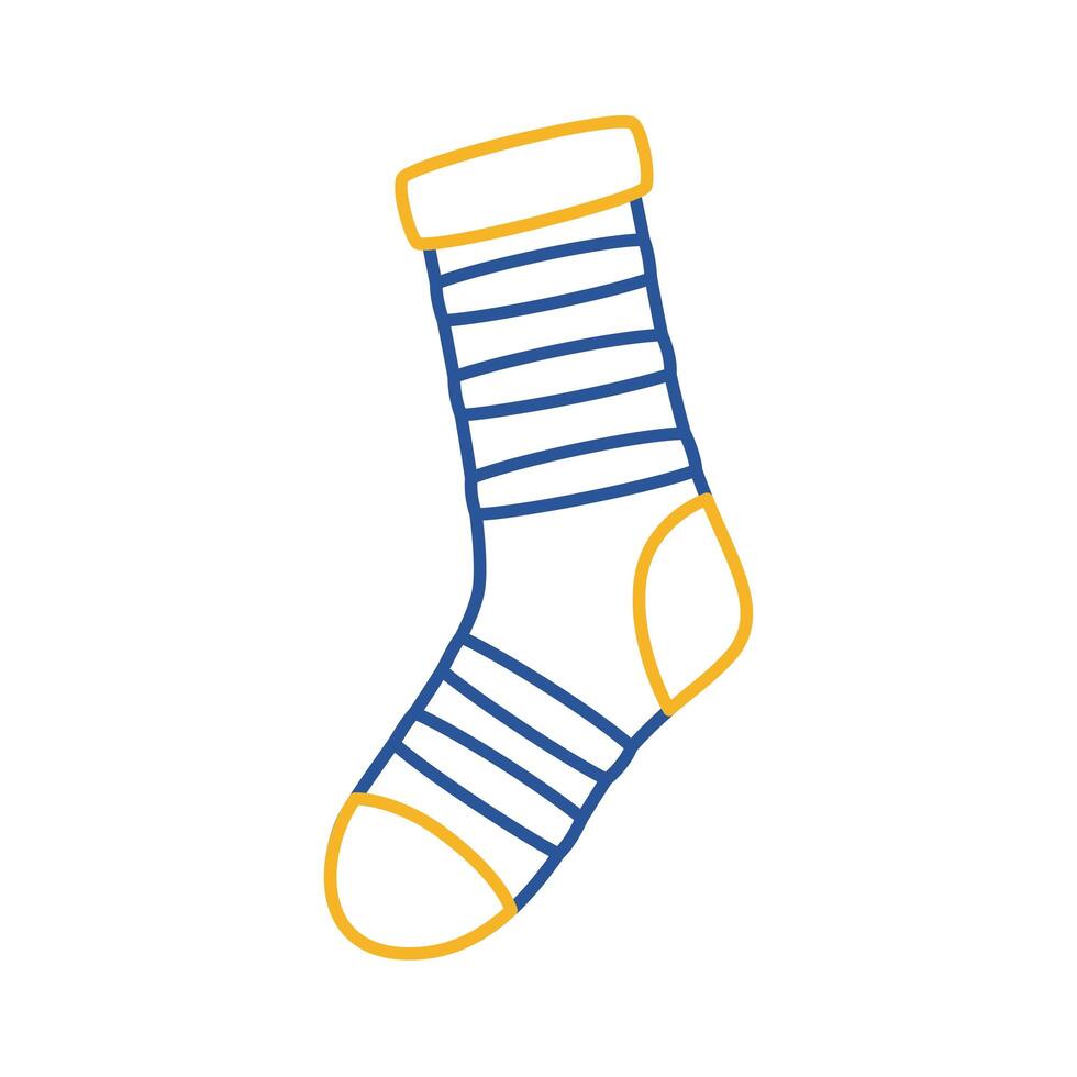 down syndrome sock with stripes line style icon vector