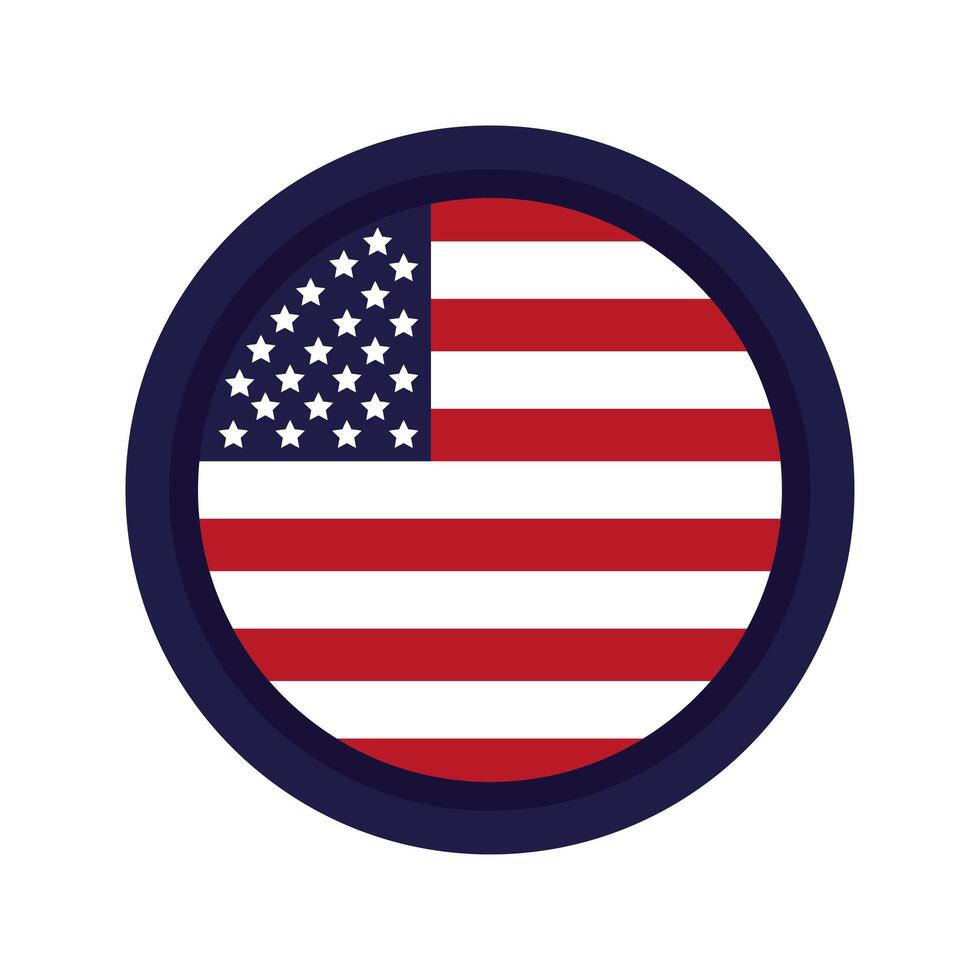 united states of america flag circular stamp vector