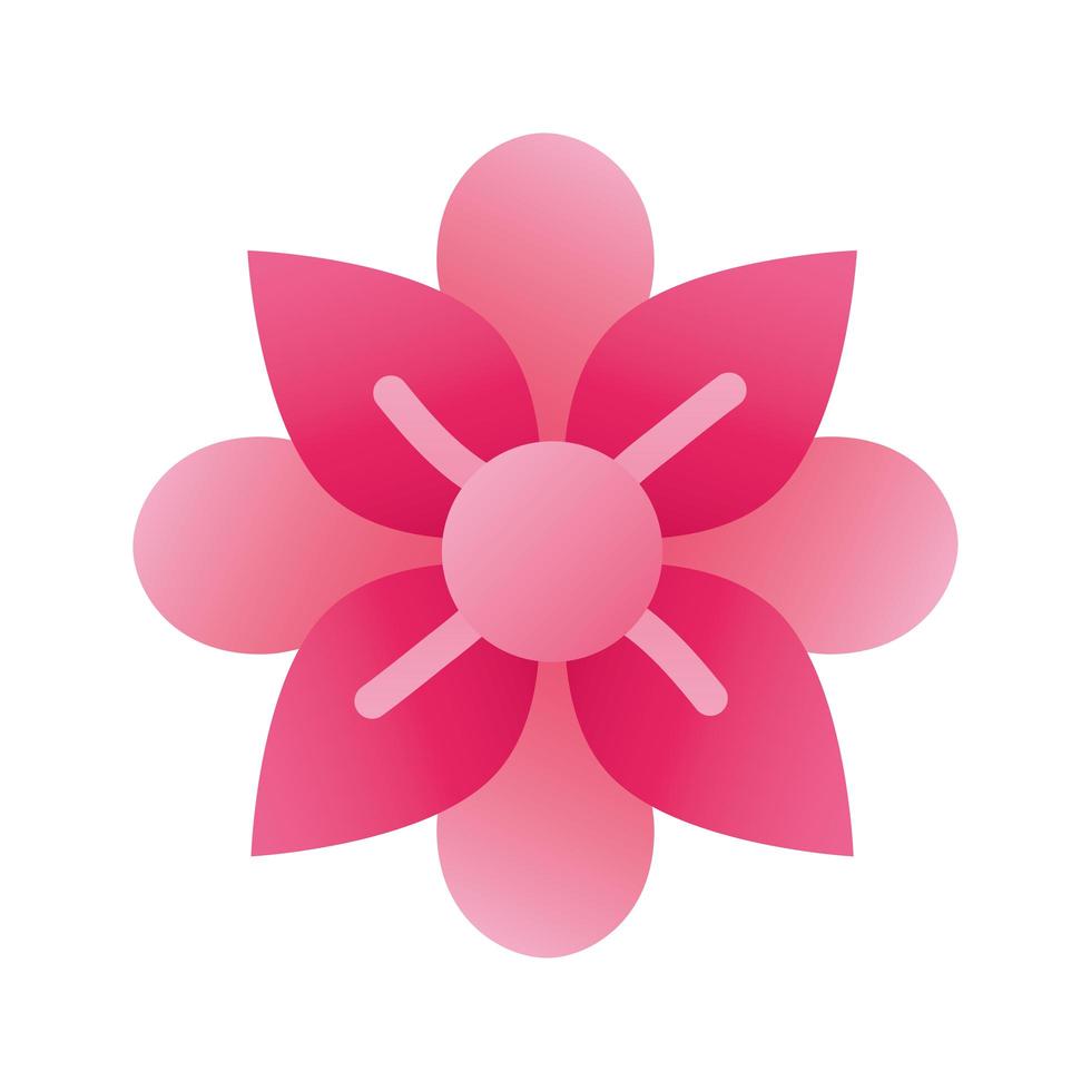 pink flower silhouette style icon vector