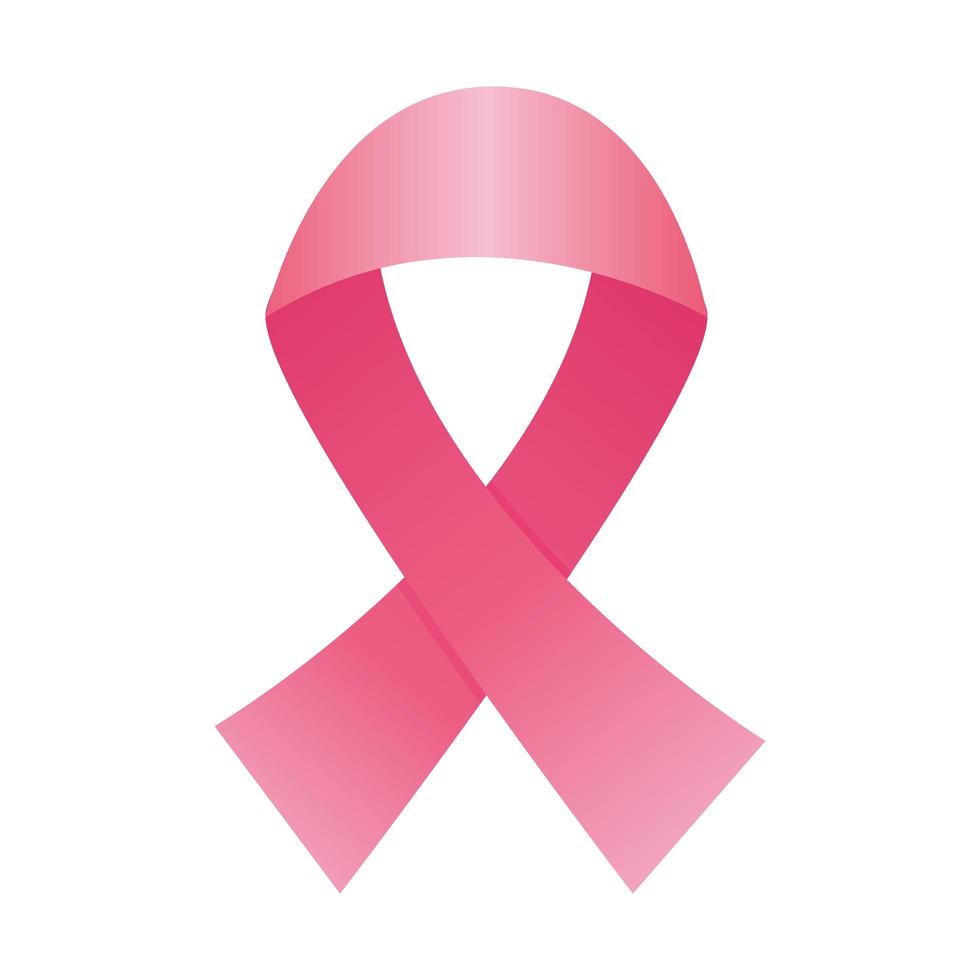 pink ribbon breast cancer silhouette style icon vector