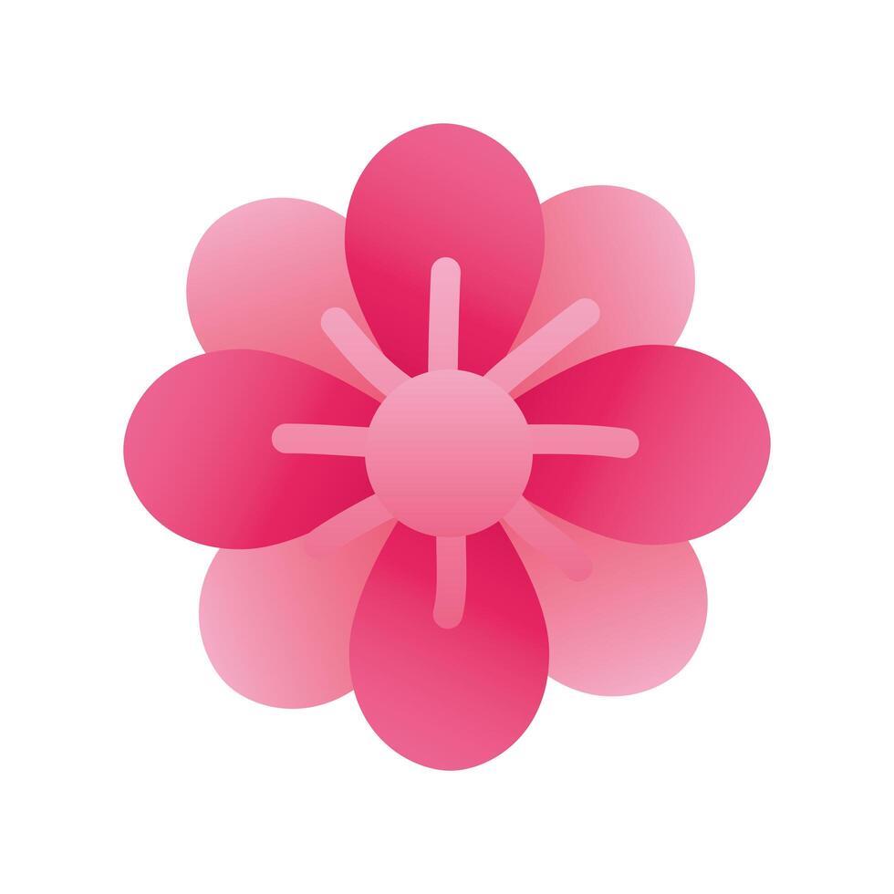 icono de estilo de silueta de flor rosa vector