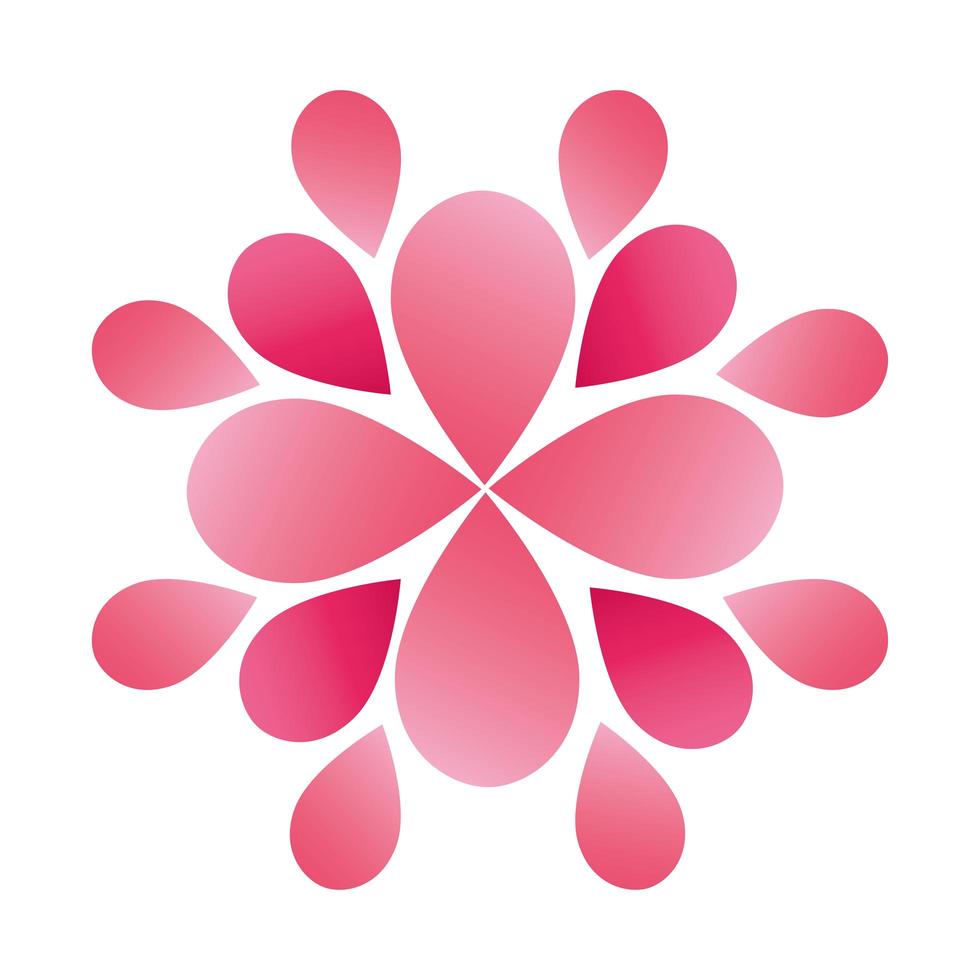pink flower silhouette style icon vector