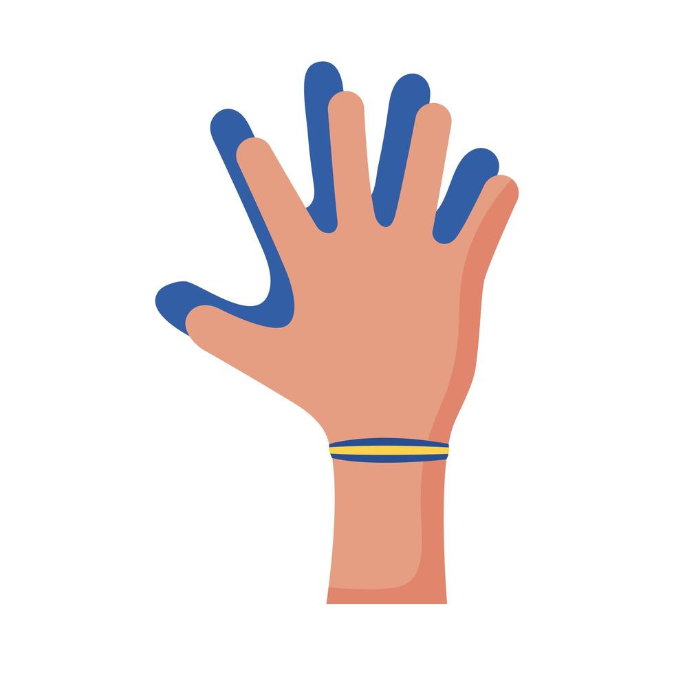 down syndrome hand painted flat style icon vector