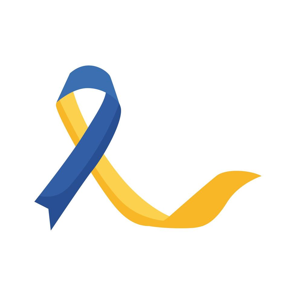 down syndrome campaign ribbon flat style icon vector